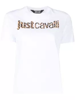 Just Cavalli animal-print-logo T-shirt, белый