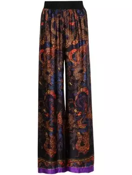 Just Cavalli брюки с графичным принтом, черный