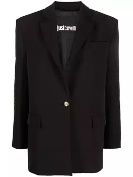 Just Cavalli декорированный блейзер с логотипом, черный