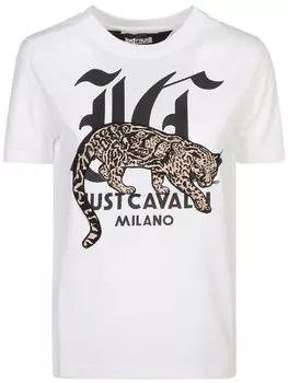 Just Cavalli футболка с логотипом, белый