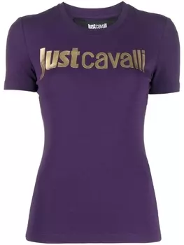 Just Cavalli футболка с логотипом, фиолетовый