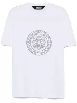 Just Cavalli футболка с логотипом тигра, белый
