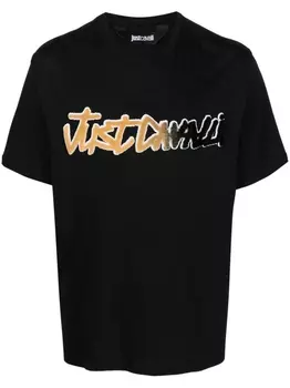 Just Cavalli футболка с нашивкой-логотипом, черный