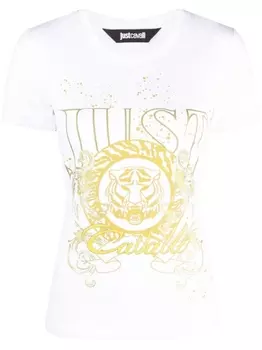 Just Cavalli футболка с принтом Tiger Head, белый