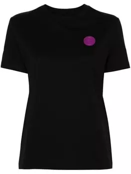 Just Cavalli футболка с вышитым логотипом, черный