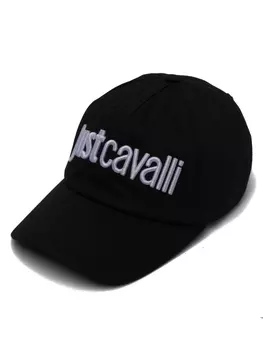 Just Cavalli кепка с вышитым логотипом, черный