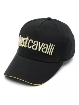 Just Cavalli кепка с вышитым логотипом, черный