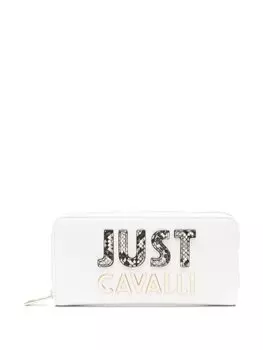 Just Cavalli кошелек на молнии с логотипом, белый