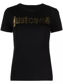 Just Cavalli logo-embossed round-neck T-shirt, черный