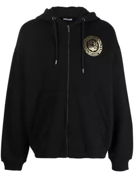 Just Cavalli logo-print cotton hoodie, черный