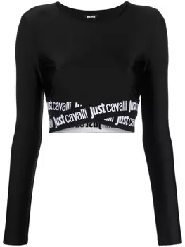 Just Cavalli лонгслив с логотипом, черный