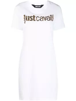 Just Cavalli платье-футболка с логотипом, белый