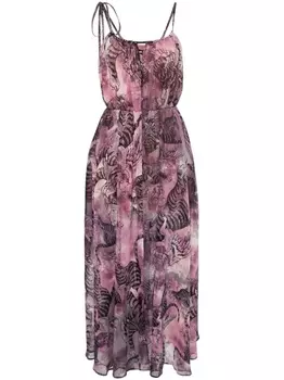 Just Cavalli платье макси с анималистичным принтом, розовый