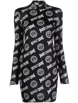 Just Cavalli платье мини с длинными рукавами, черный