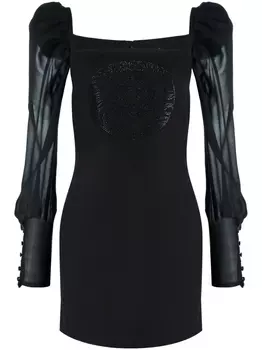 Just Cavalli платье мини с квадратным вырезом и заклепками, черный