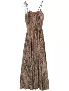 Just Cavalli платье со змеиным принтом, нейтральный цвет