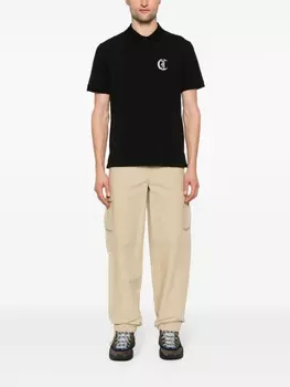 Just Cavalli рубашка поло с монограммой, черный