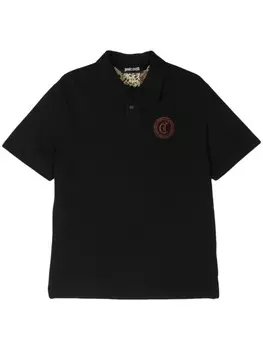 Just Cavalli рубашка поло с вышитым логотипом, черный