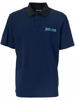 Just Cavalli рубашка поло с вышитым логотипом, синий
