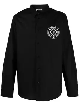 Just Cavalli рубашка с логотипом, черный