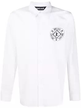 Just Cavalli рубашка с нашивкой-логотипом, белый