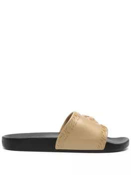 Just Cavalli шлепанцы с тиснением Tiger, золотой