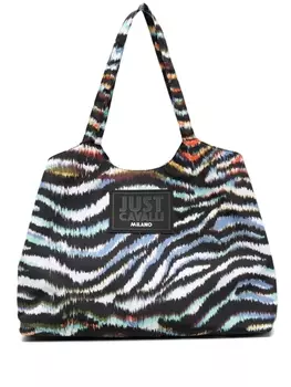 Just Cavalli сумка-тоут с нашивкой-логотипом, синий