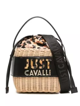 Just Cavalli сумка-ведро с тисненым логотипом, серый