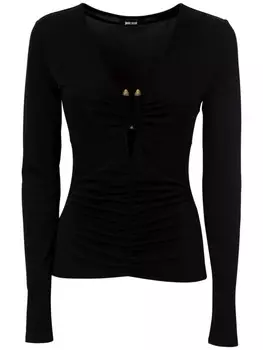 Just Cavalli топ с вырезами, черный