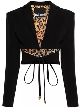 Just Cavalli укороченный блейзер с вырезами, черный