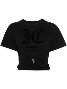 Just Cavalli укороченный топ с логотипом, черный