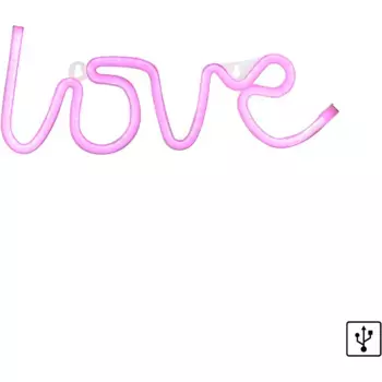 JUST LIGHT Настенный светодиодный светильник «NEON-LOVE», 1 лампочка, источник света Светодиодная панель | Светодиод прочно интегрирован, розовый