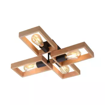 JUST LIGHT Потолочный светильник «FRANKY», 4 лампочки, лампа E27 | без лампы, эксклюзив E27, черный