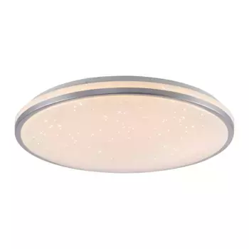 JUST LIGHT Потолочный светильник «KYLE», 1 лампочка, источник света Светодиодная панель | Светодиод постоянно встроенный, светодиодный, с регулировкой яркости, Switchmo, память, после отключения от сети, серебряный