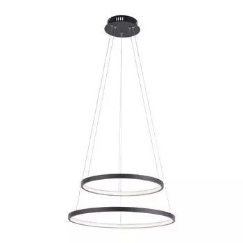 JUST LIGHT Светодиодный подвесной светильник CIRCLE с плавной регулировкой яркости с помощью настенного выключателя и функцией Simply Dim антрацитовый: гостиная, гостиная, кухня, коридор, столовая, офис 11525-13, серый