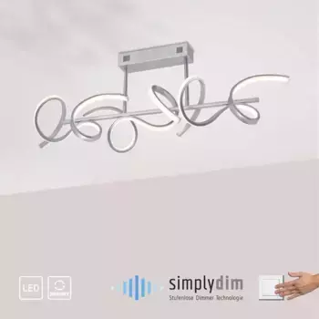 JUST LIGHT Светодиодный потолочный светильник "КУРОДИ", 3 лампочки, источник света Светодиодная панель | Светодиодный сменный светодиодный потолочный светильник Высота: 30 см, цвет silberfarben