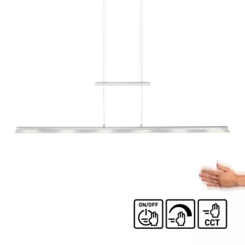 JUST LIGHT Светодиодный потолочный светильник «NELE», 6 лампочек, источник света Светодиодная панель | Постоянно встроенный светодиод, регулировка яркости с помощью сенсорного диммера, цвет stahlgrau