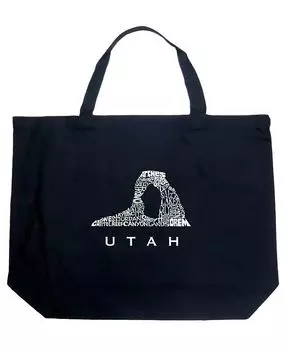 Юта — большая сумка-тоут Word Art LA Pop Art, черный