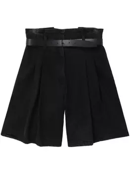 Juun.J джинсовые шорты с завышенной талией, черный