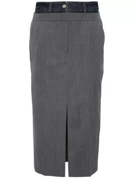 Juun.J многослойная юбка миди, серый