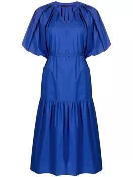 Juun.J платье-рубашка миди с объемными рукавами, синий