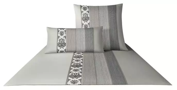 ЙУУП! Мако-Сатин Ornament Stripe 4022 цвет 77 графит, 70/90 140/200см Joop