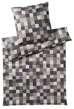 ЙУУП! Постельное белье Mosaic Relaunch 4092 9 Графит Mako Satin 135 см x 200 см Joop