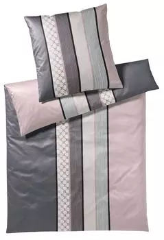 ЙУУП! Сатиновое постельное белье Mako Cornflower Stripe 4069 155х220см+80х80, цвет глубокий розовый Joop