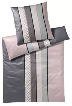 ЙУУП! Сатиновое постельное белье Mako Cornflower Stripe 4069 135х200см+80х80, цвет глубокий розовый Joop