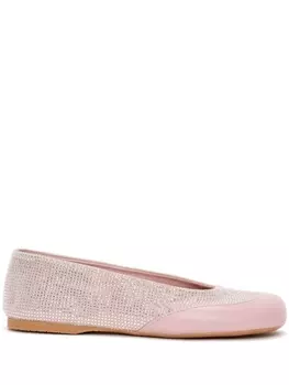 JW Anderson балетки с кристаллами, розовый
