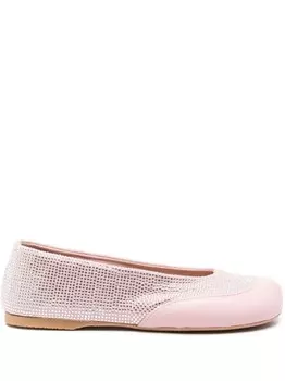 JW Anderson балетки с кристаллами, розовый