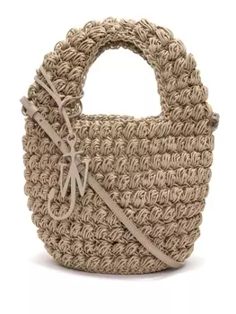 JW Anderson большая сумка-тоут Popcorn Basket, серый