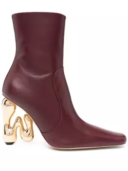 JW Anderson ботильоны на скульптурном каблуке, красный