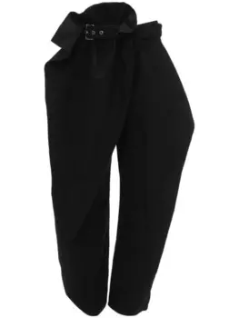 JW Anderson брюки с драпировкой и поясом, черный